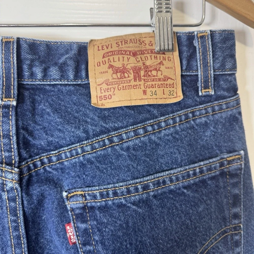 Levi's 550‎ Relaxed Fit Jeans Mens W34 L32 Blue Denim Vintage